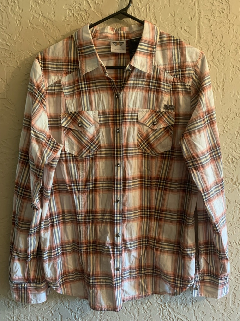 Women’s Harley Davidson Lightweight Plaid Shirt (Lg)